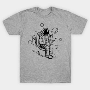 Poopin Astronaut In Space Funny Space Gift T-Shirt